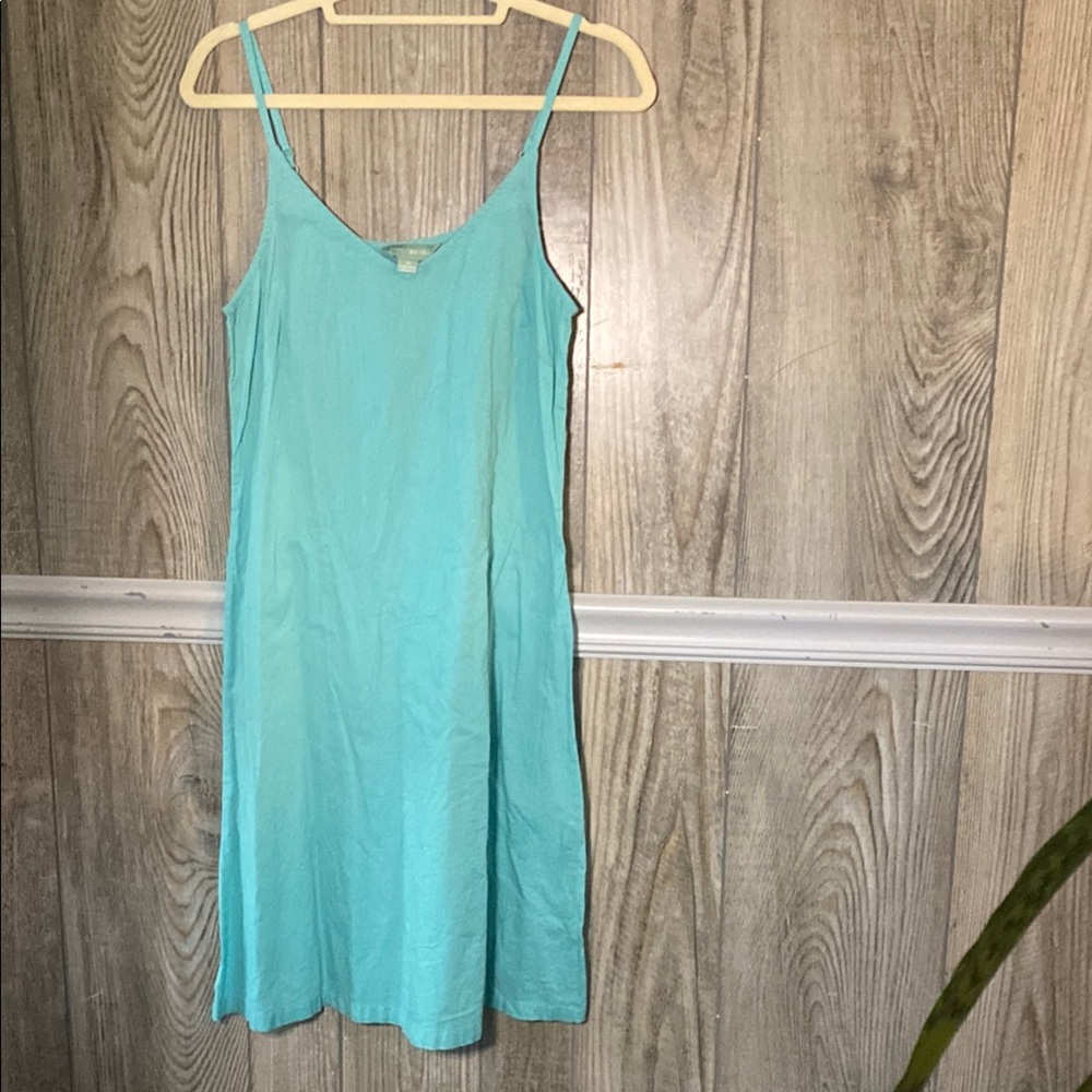 April Cornell Aqua Sleeveless 100% Cotton Dress